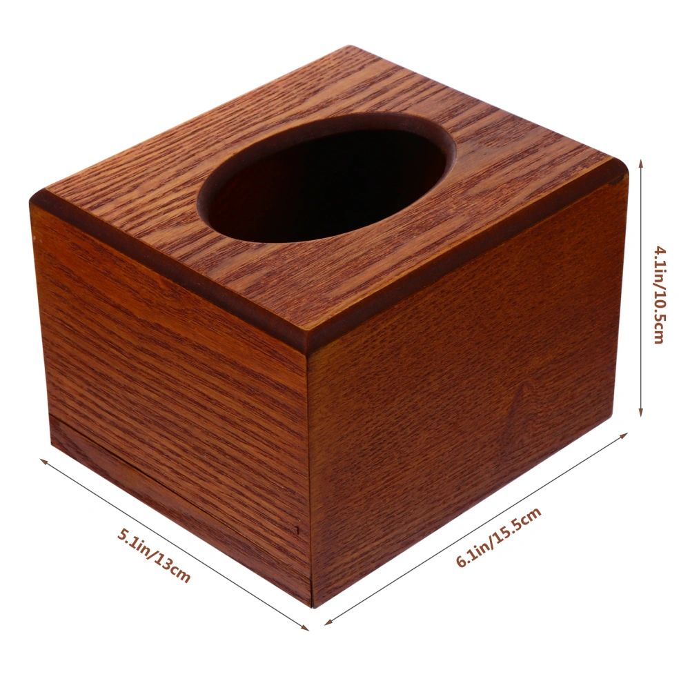 1Pc Home Wooden Desktop Tissue Holder Practical Living Room Storage Box