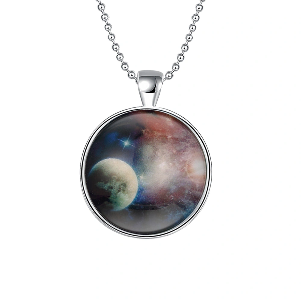 Noctilucent Pendant Necklace Glow in the Dark Jewelry with Picutre of Starry Sky