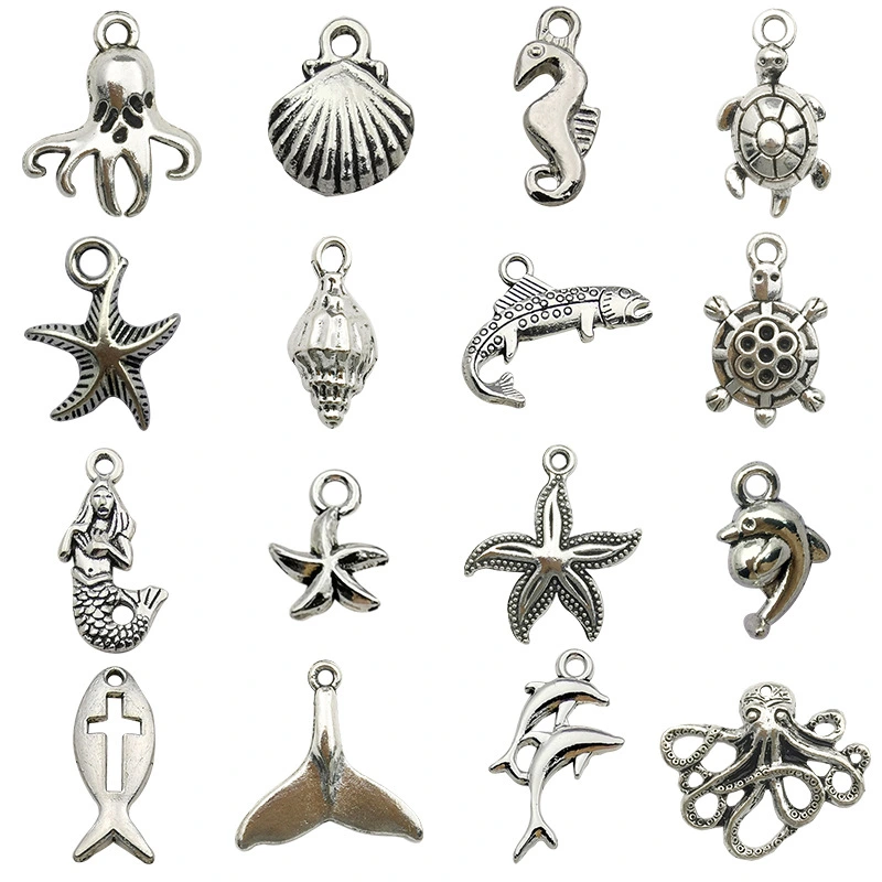 15pcs Ocean Animal Jewelry Making Ocean Findings Earring Ocean Theme Pendant (Mixed Style)