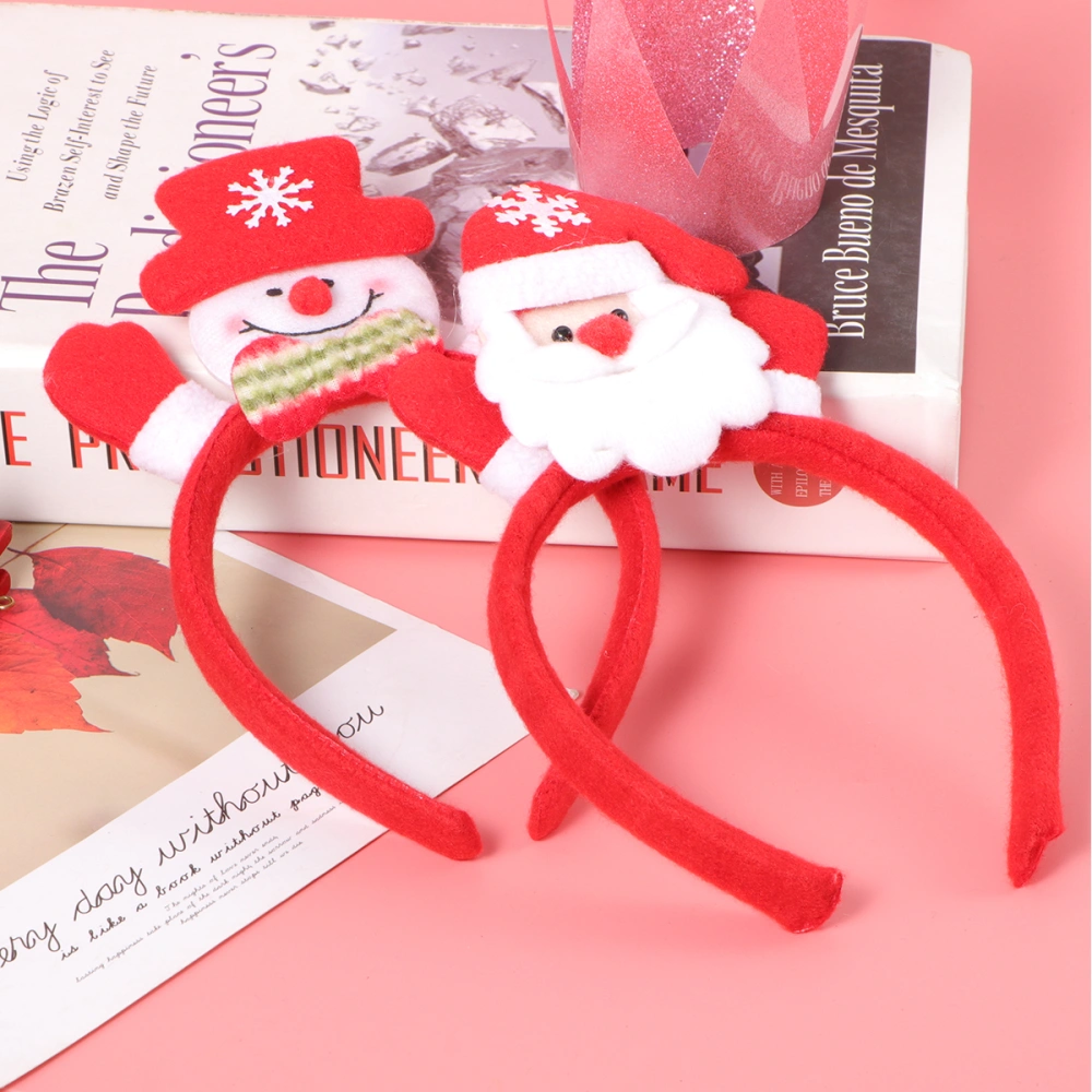 4pcs Christmas Headbands Adorable Luminous Hair Hoops Headdress Party Favors Supplies Decorations (Santa/Snowman/Elk/Bear)