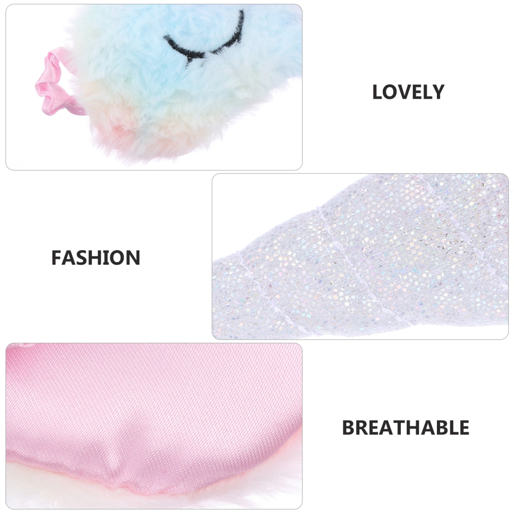 1Pc Cartoon Plush Eye Masks Adorable Unicorn Eye Covers Home Sleeping Masks