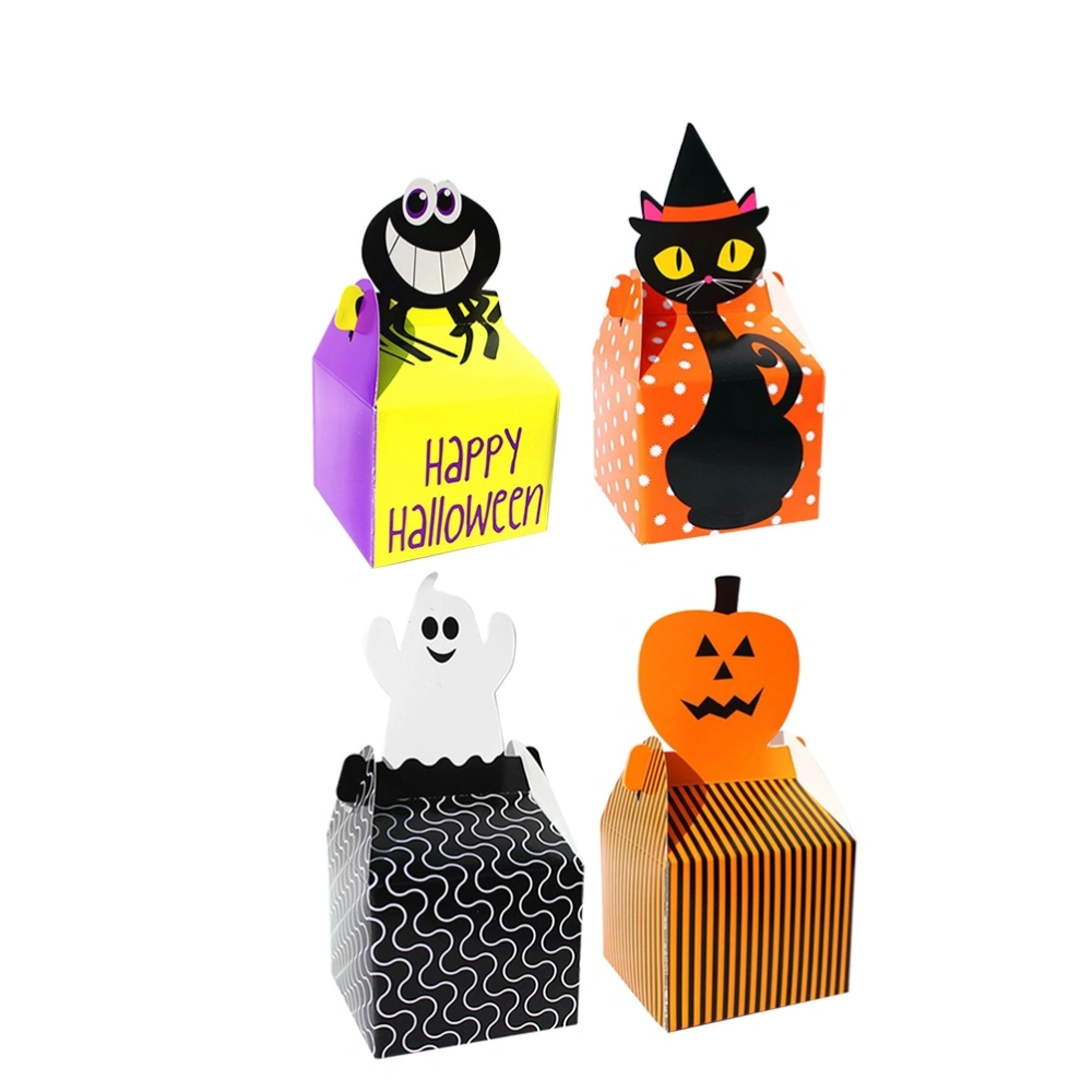 20 pcs Halloween Candy Cookie Box Creative Storage Box for Halloween Party (Cats, Spiders, Ghosts, Pumpkins Each Pattern has 5pcs)