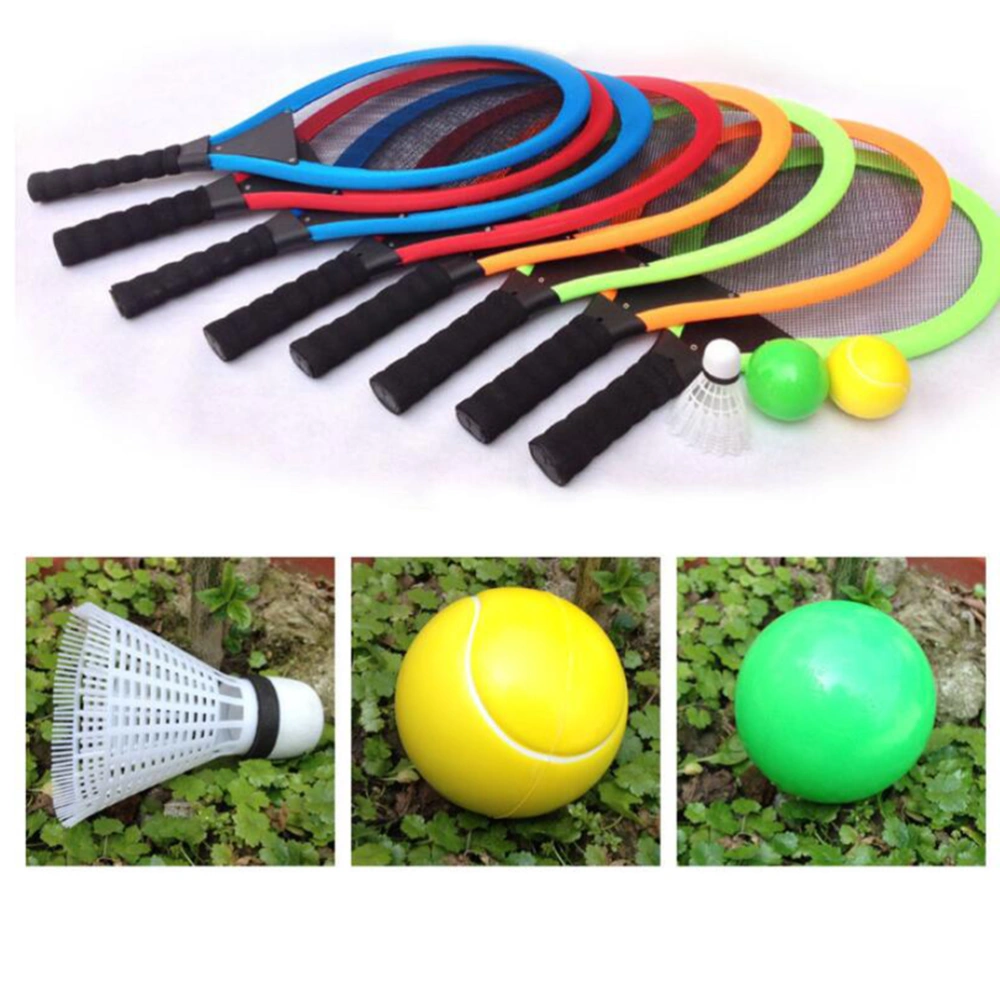 Plastic Badminton Tennis Rackets Balls Set Parent-Child Sports Game Toys Children Play Game Toy Outdoor Funny Toys