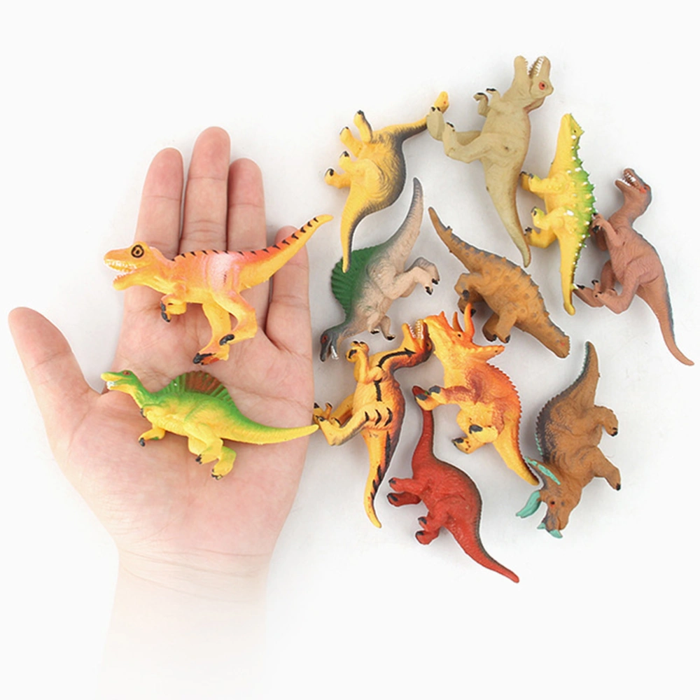 12pcs Plastic Dinosaur Molds Toys Dinosaur Models Figure Toys Decoration Party Favor Gift for Kids(Random Pattern)