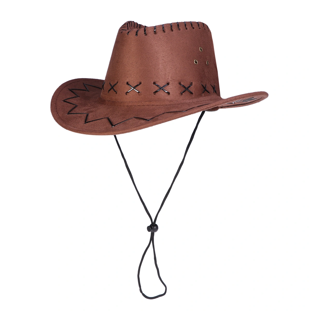 Casual Western Cowboy Hat Cowgirls Adult Hat Artificial Suede Wide Brim Leisure Adult Hat (Brown)