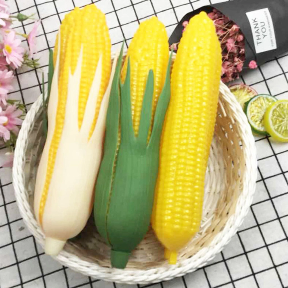 2pcs Fake Corn Model Plastic Food Ornament Simulation Corn Photography Props