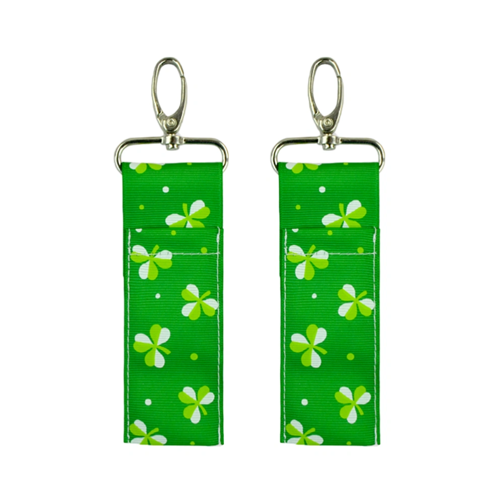 2PCS St. Patrick's Day Lipstick Bag Four Leaf Clover Printed Lipstick Bag Festival Lipstick Storage Bag Portable Lipstick Cover for Women Use Style 1