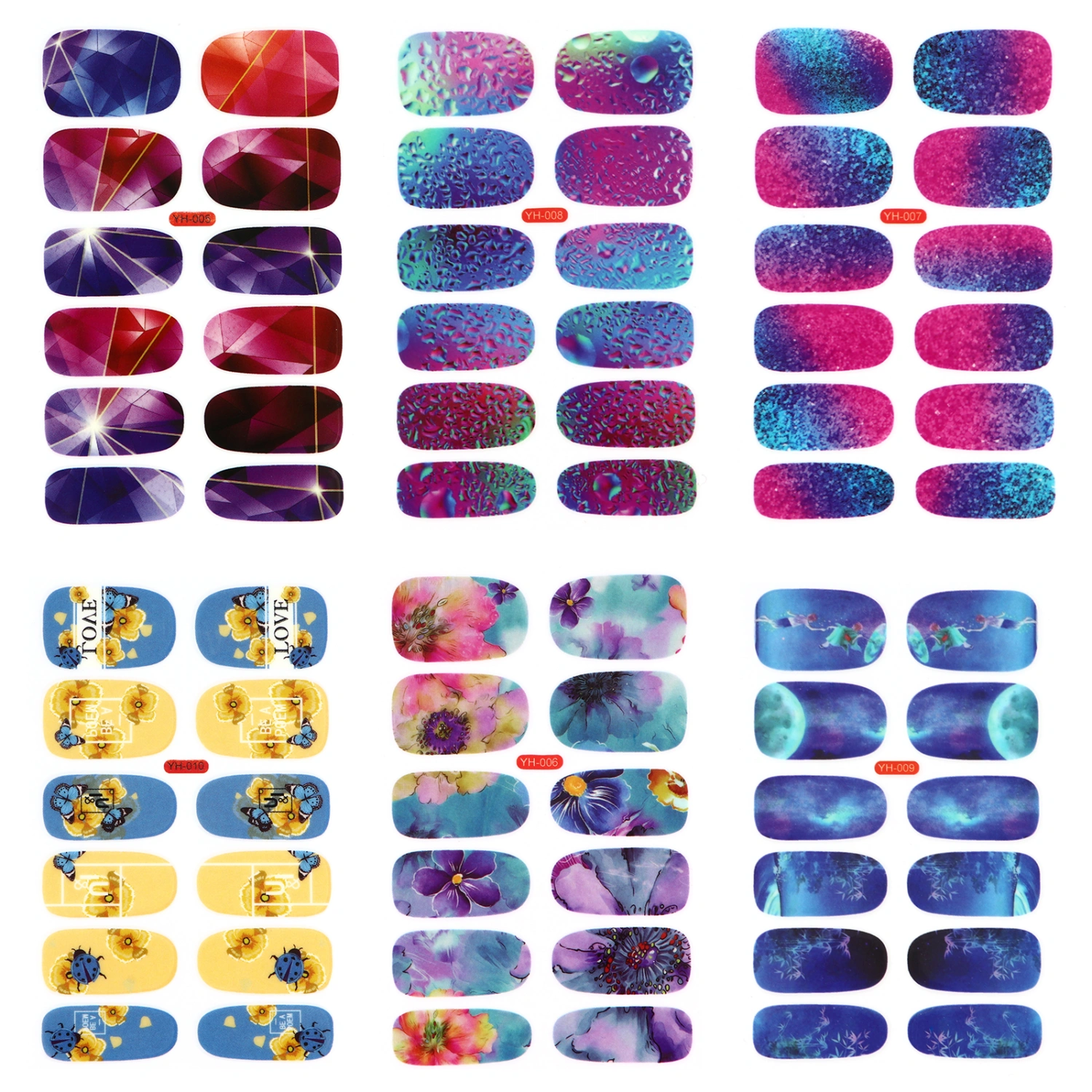 6pcs Women Full Cover Nail Sticker Delicate Fashionl Sticker Nail Accessory