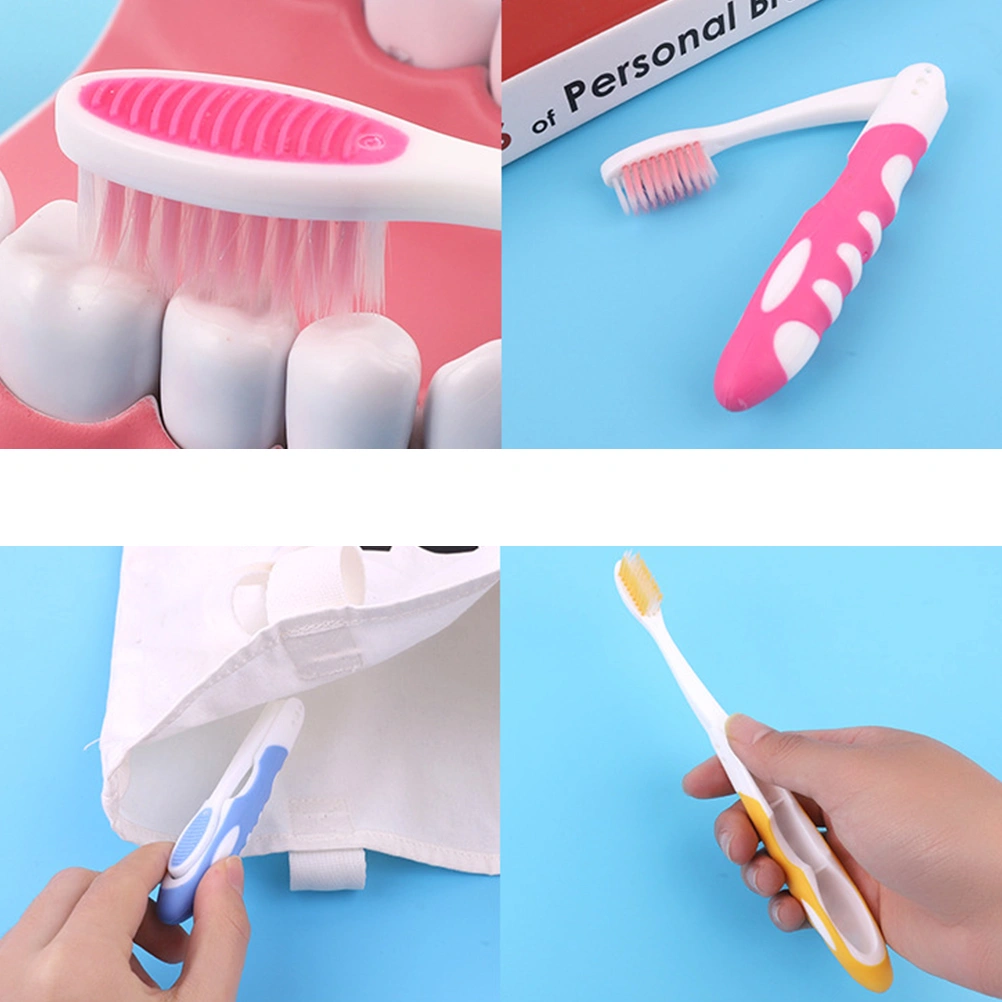 8Pcs Foldable Travel Toothbrushes Bristle Toothbrushes Adults Toothbrushes Oral Care Tool (Random  Color)