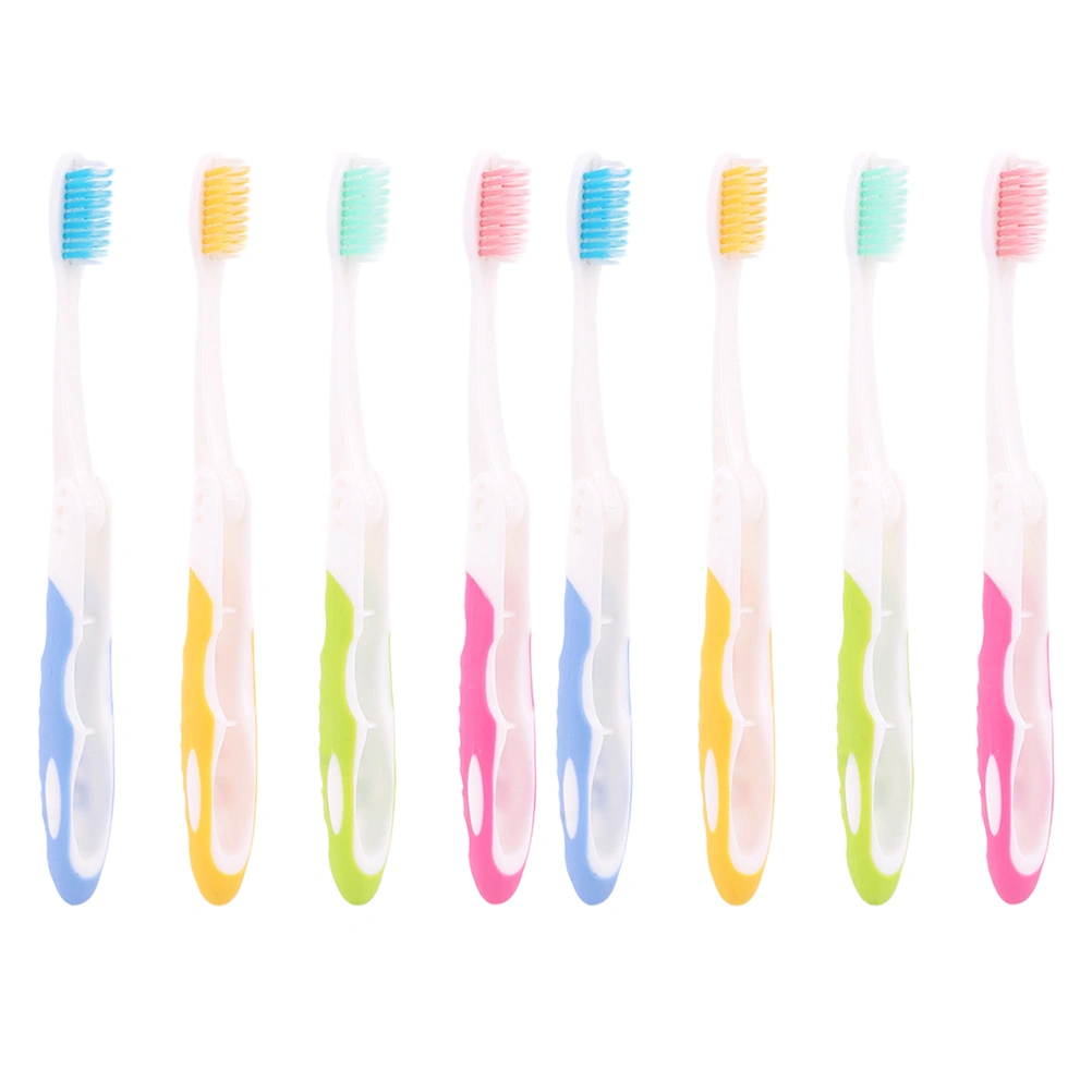 8Pcs Foldable Travel Toothbrushes Bristle Toothbrushes Adults Toothbrushes Oral Care Tool (Random  Color)