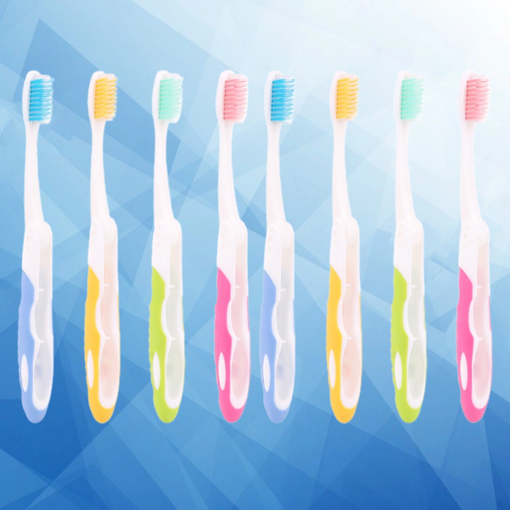 8Pcs Foldable Travel Toothbrushes Bristle Toothbrushes Adults Toothbrushes Oral Care Tool (Random  Color)