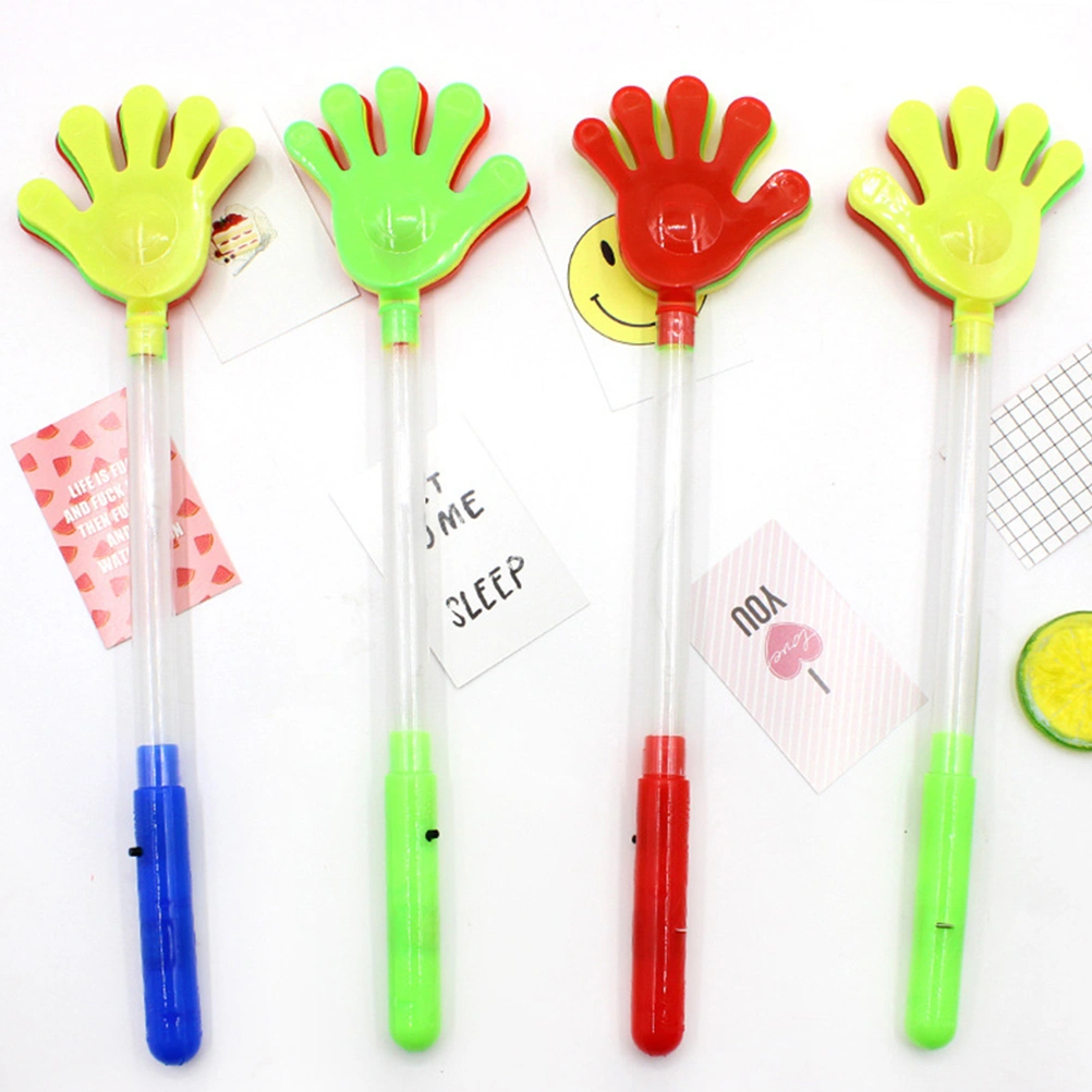6Pcs Plastic Hand Clappers Party Noise Makers Luminous Hand Claps Party Favors (Random Color)