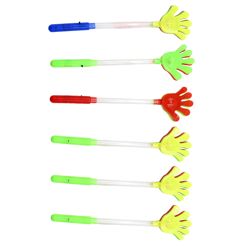 6Pcs Plastic Hand Clappers Party Noise Makers Luminous Hand Claps Party Favors (Random Color)
