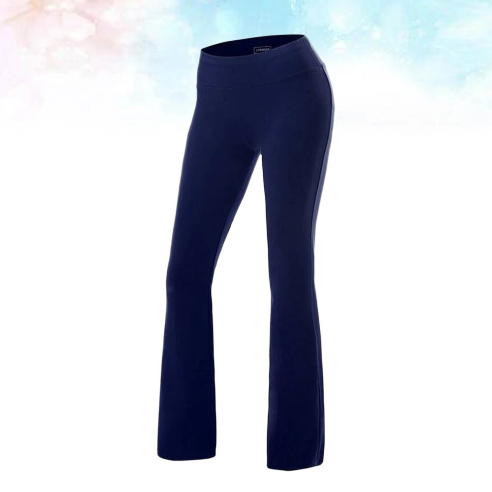 Ladies Cotton Stretch Tracksuit Bottoms Sports Gym Straight Leg Joggers Pants (L, Dark Blue)