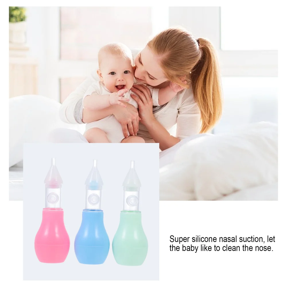 3pcs Baby Booger Removers Silicone Infant Nasal Baby Supplies (Mixed Color)