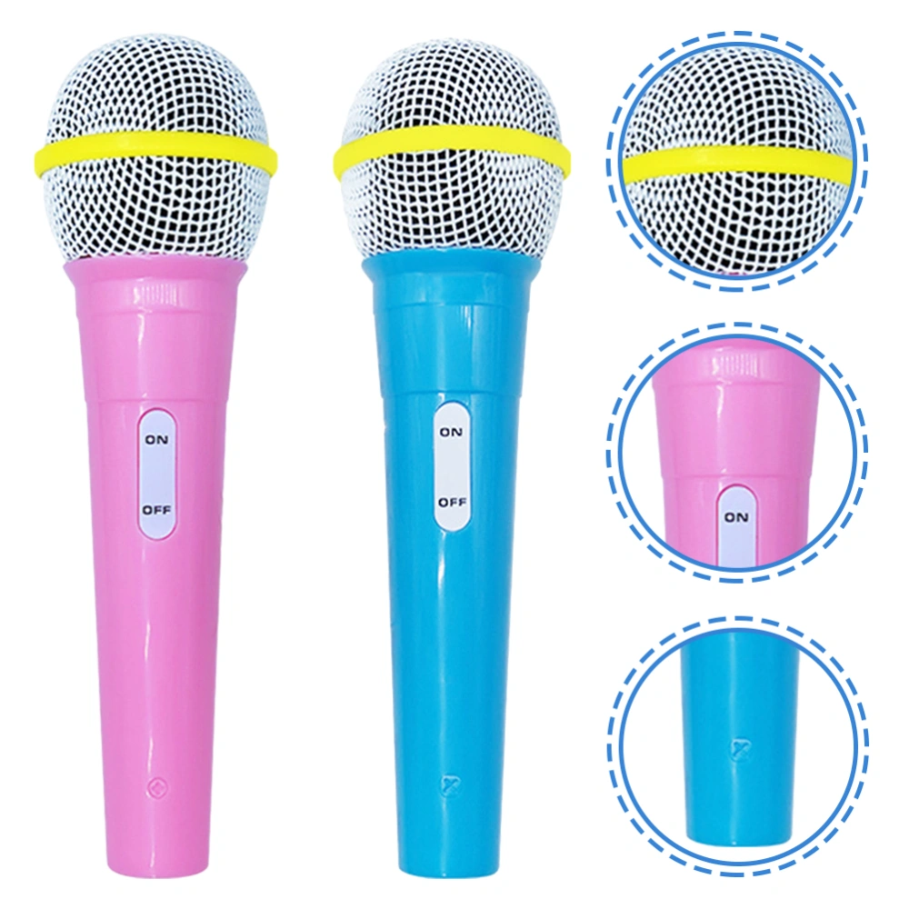 2Pcs Kids Toy Microphone Fake Microphone Toys Prop Kids Party Favors Gifts