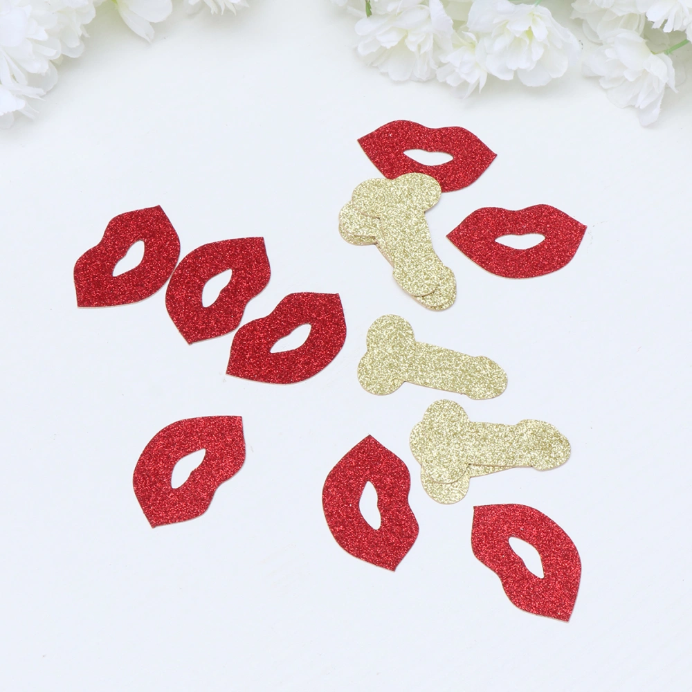 100PCS Wedding Decoration Paper Lips Confetti DIY Party Penis Confetti for Festival Decoration Bachelor Party