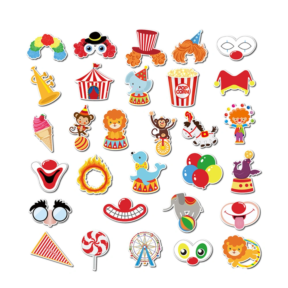 90 Pieces Creative Luggage Stickers Circus Clown Decals Suitcase Decorative Sticker (30 Pieces/Set)