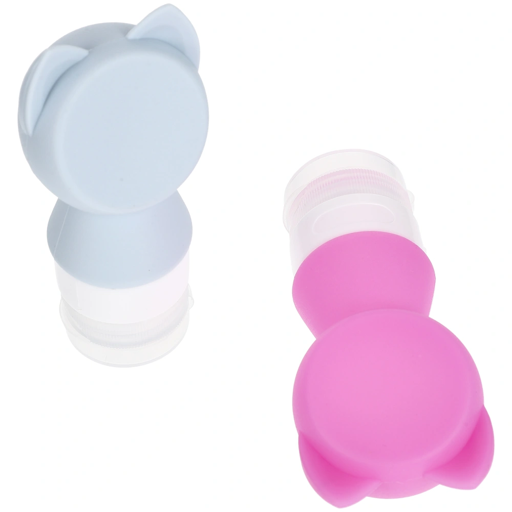 2pcs Cartoon Travel Silicone Dispenser Bottles Travel Lotion Bottles Travel Supplies