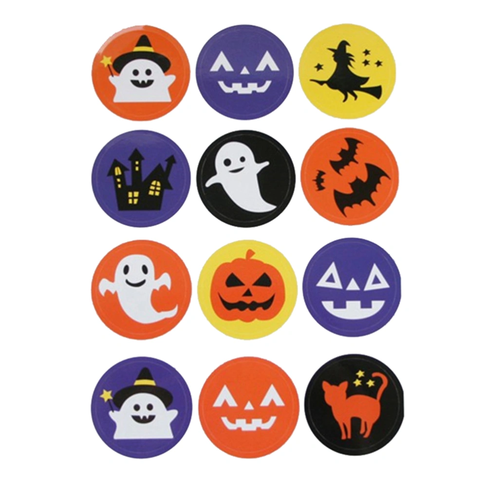 20 Sheets 12pcs in 1 Sheet Lovely Hallowwen Elements Pumpkin Skull Sealing Stickers Candy Bag Stickers Party Favor Supplies