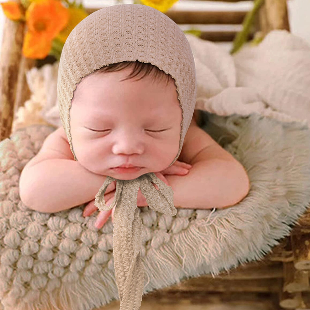 1 Set Elastic Newborn Swaddle Wrap and Hat Baby Photography Blanket Props