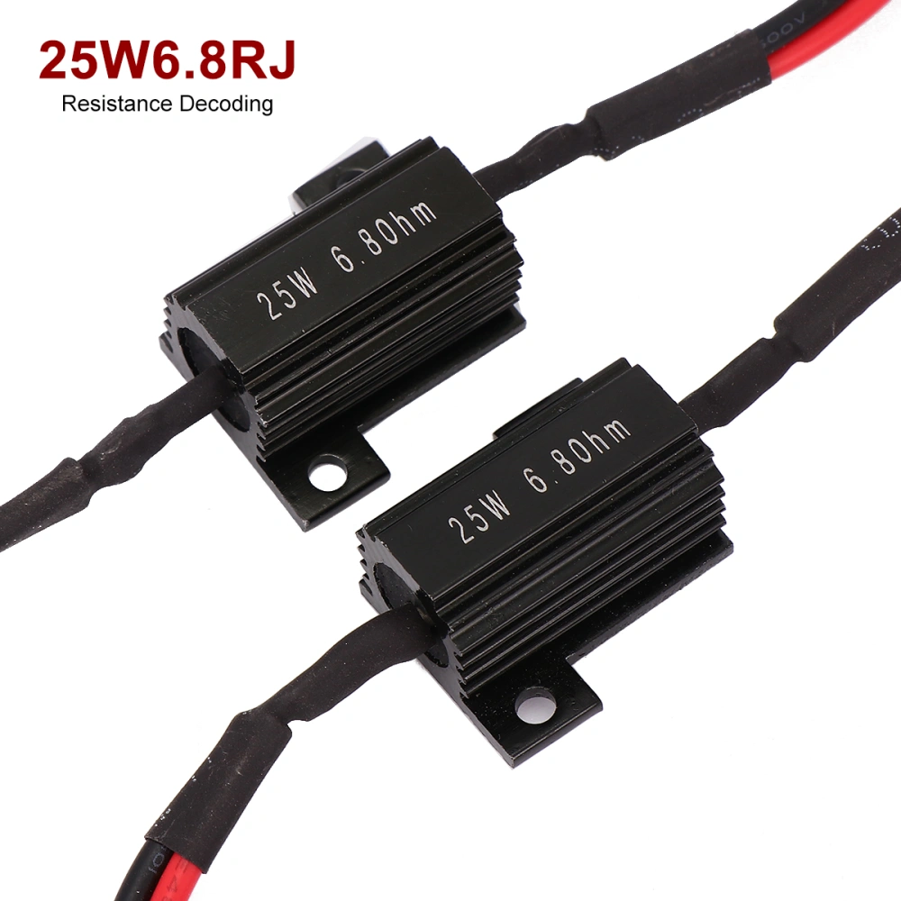 4pcs Motorcycle Resistance Power Resistor Load Decoding Resistor for LED Turn Signal Flash No Flashing Repairing 25W 6.8RJ