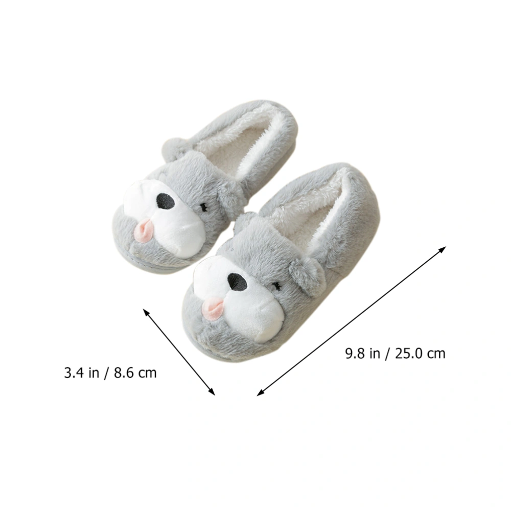 1 Pair Useful Bedroom Shoes Household Cotton Shoes Anti-skid Warming Slippers