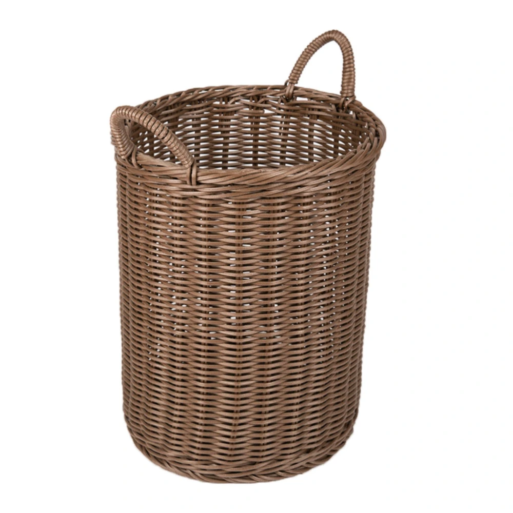 Imitation Rattan Towel Basket Bathroom Guest Room Laundry Basket Umbrella Bucket Coffee