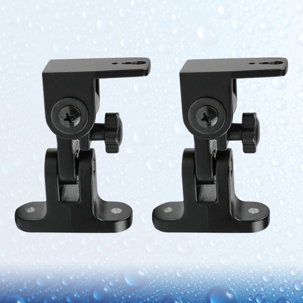 2pcs Speaker Wall Mount Bracket Zinc Alloy Universal Surround Sound Wall Holder Stand (Black)