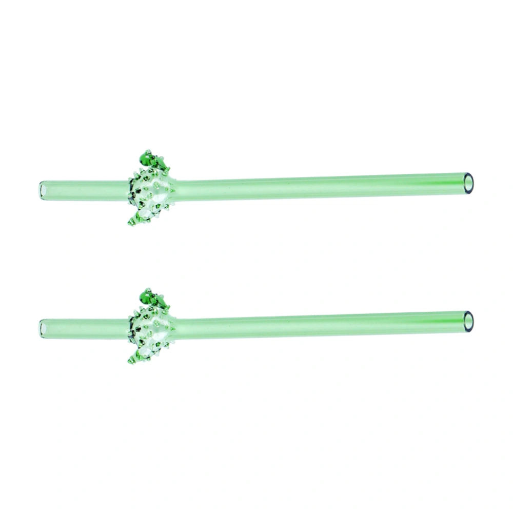 2Pcs Glass Straw Reusable Drinking Straw Straight Glass Perfect for Beverage