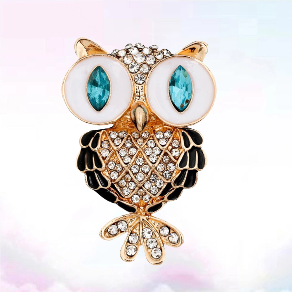 Metal Car Perfume Creative Owl Shape Aromatherapy Colorful Rhinestone Solid Perfume Diffuser Auto Vehicle Inner Dashboard Decoration Gift (Golden)