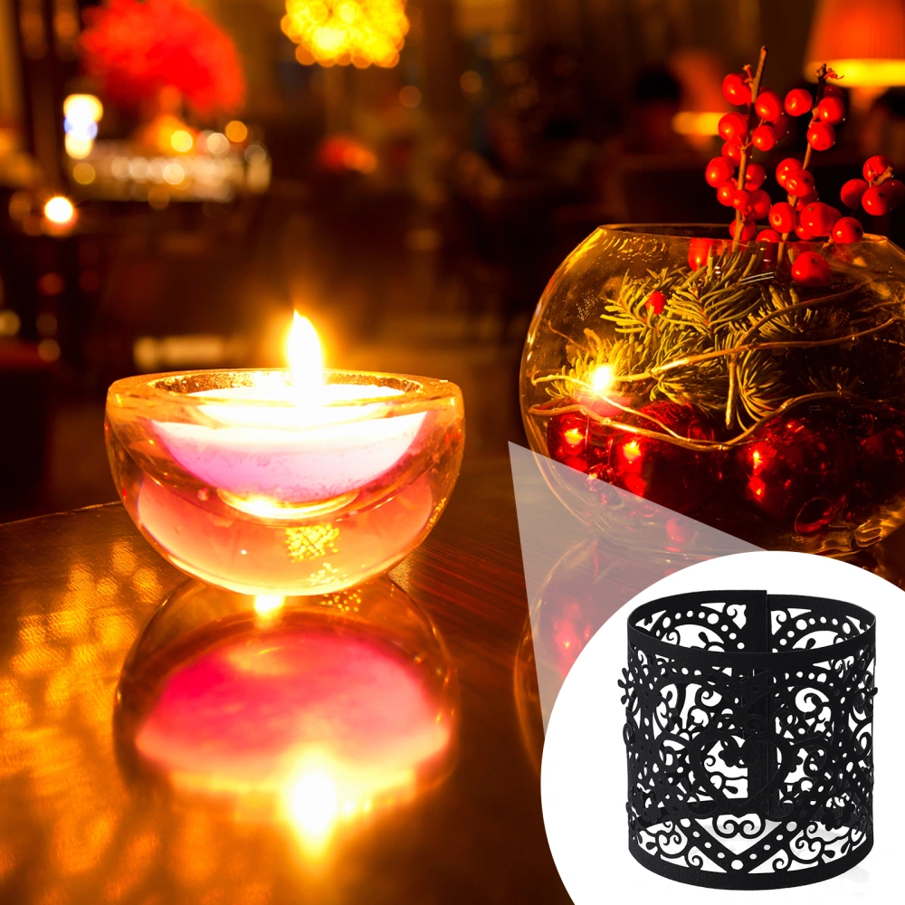 50pcs Hollow Paper Candle Holder Wraps Paper Lamp Enclosures Candle Wraps