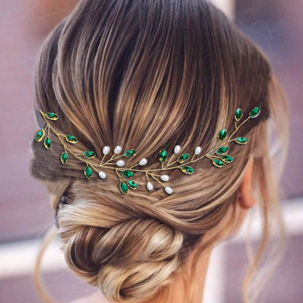 Wedding Bridal Hair Vine Pearl Hair Vine Rhinestone Hair Vine Decorative Hair Vine for Women