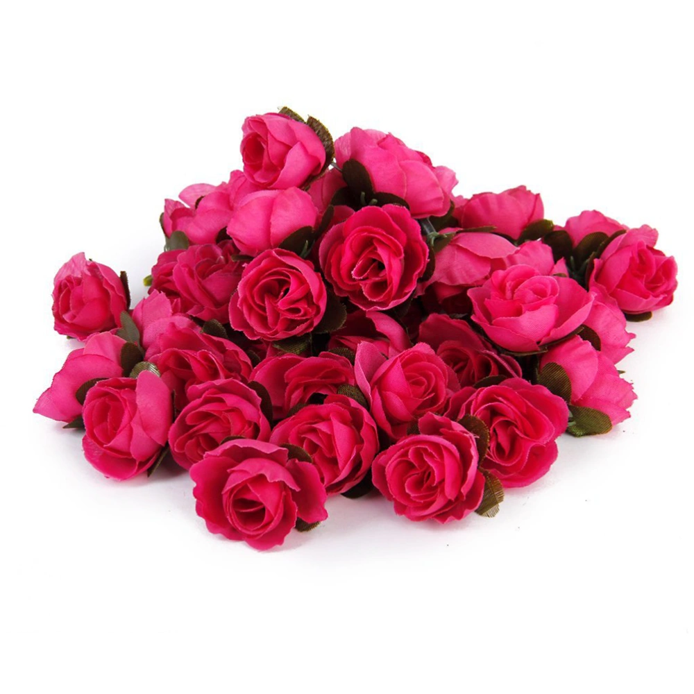 50pcs 3cm Artificial Roses Flower Heads Wedding Decoration (Rosy)