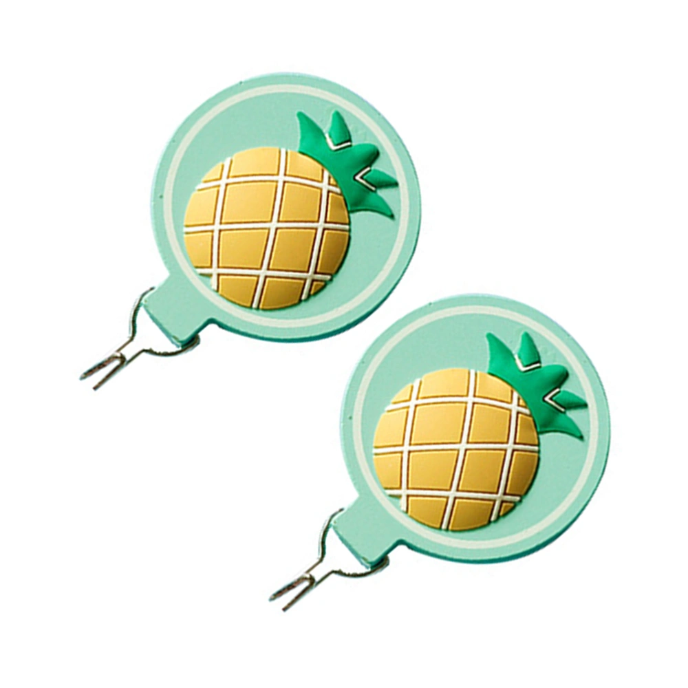 2pcs Wooden Wall Hooks Wall Hanger Cartoon Fruit Shape Design for Home Bedroom Kitchen (Pineapple Green + Yellow)