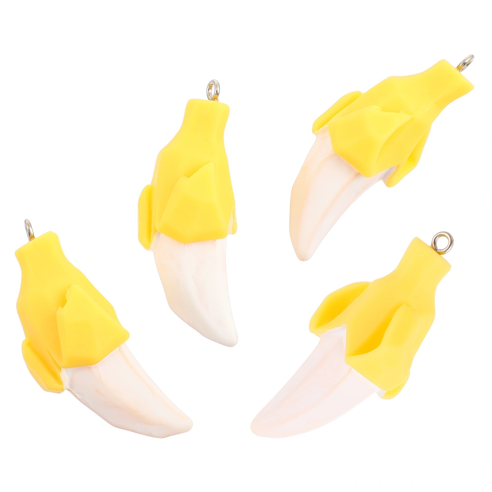 4pcs Banana Shaped Pendant Fruit Shaped Hanging Decor Simulated Banana Decor