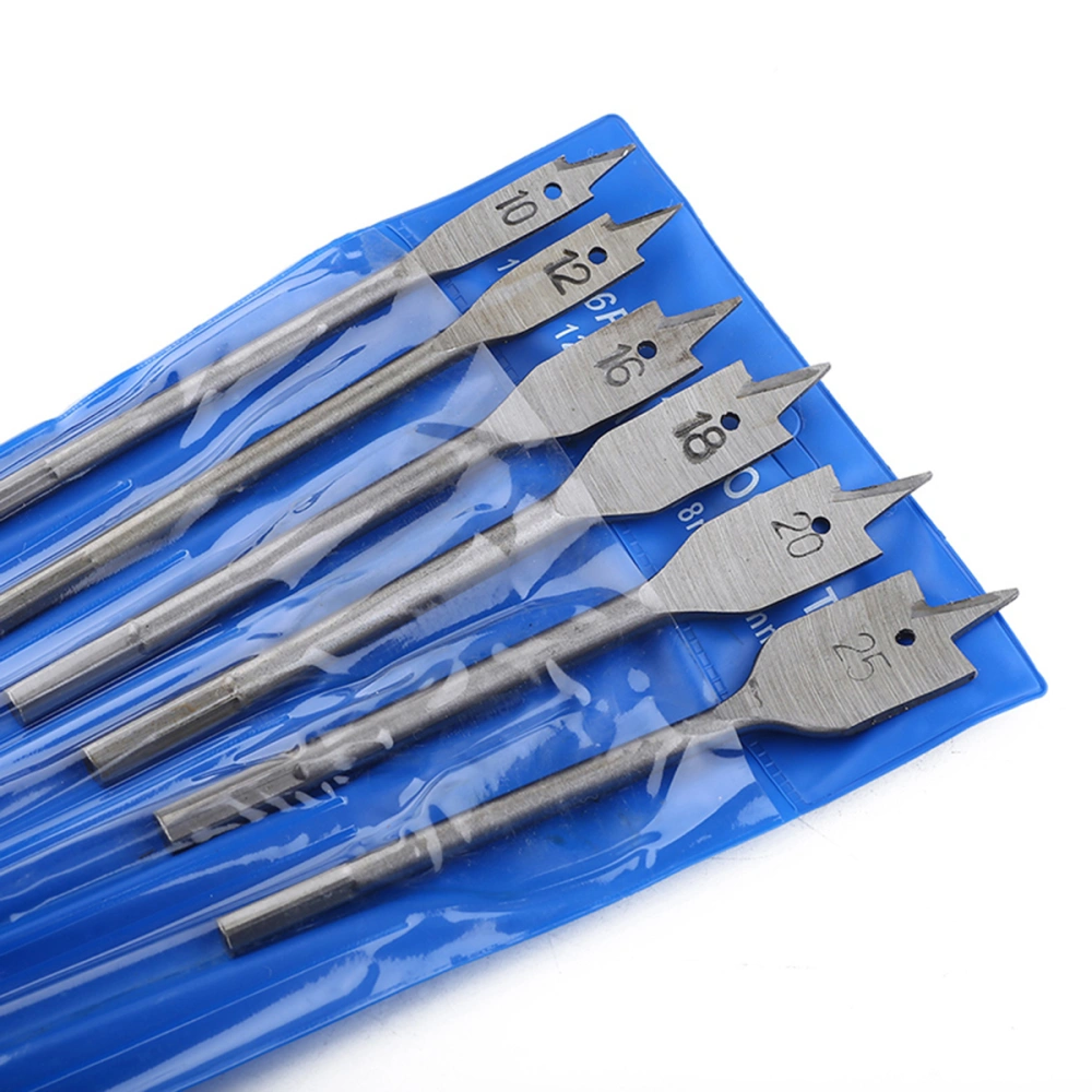 6 Pcs Wood Paddle Spade Bit Set Assortment Flat Carbon Steel Woodworking Wood Tools Kit