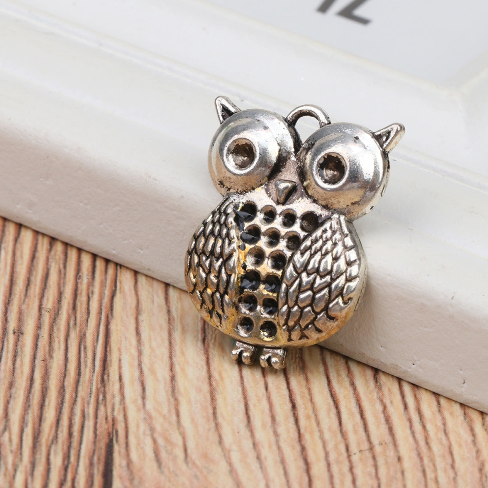 40PCS Retro Owl Shape Pendant Animal Decor DIY Jewelry Makings Supplies Handmade Accessories Antique Silver