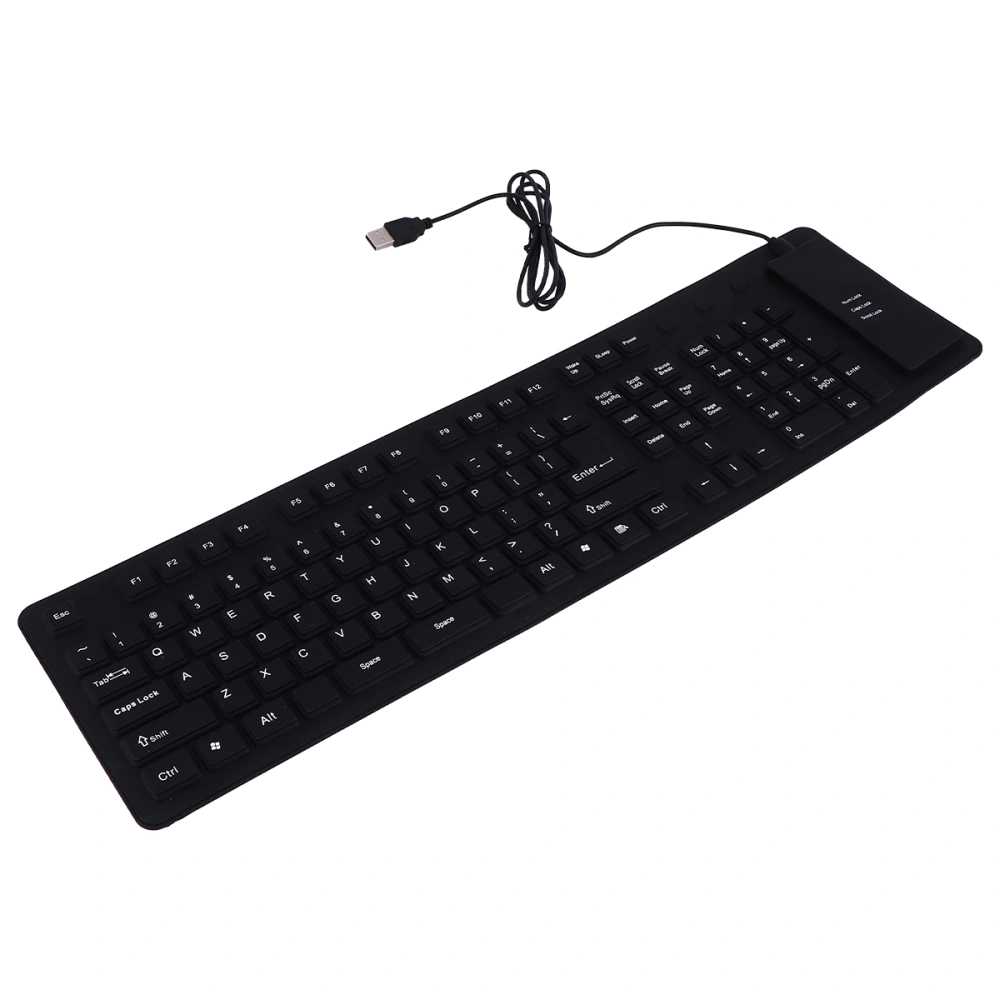 Roll Up Keyboard Computer Waterproof 109 Keys Silent USB Wired Keyboard