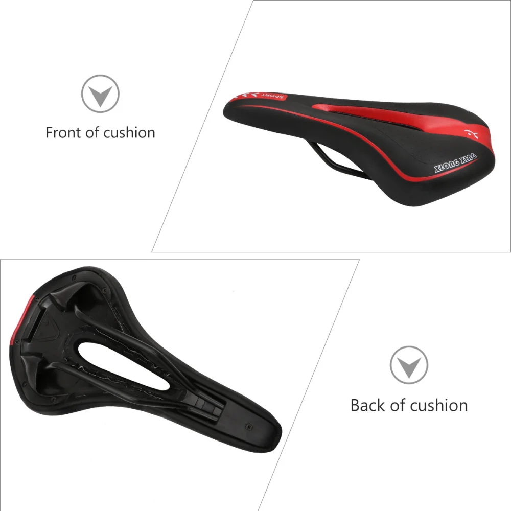 Bike Saddle Mountain Bike Seat Professional Road MTB Comfort Seat Cycling Seat Cushion Pad (Black Red）