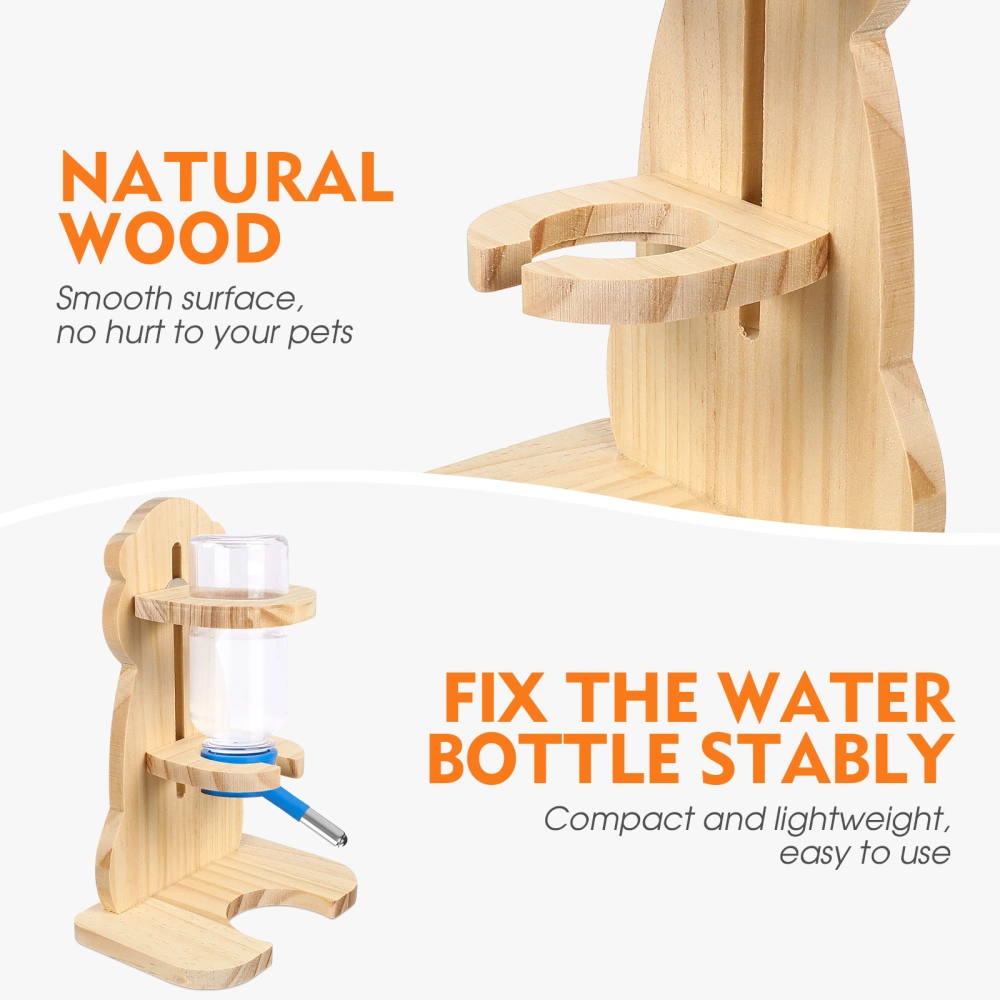 1pc Wooden Hamster Water Bottle Stand Water Bottle Holder Adjustable Water Bottle Rack for Small Pets