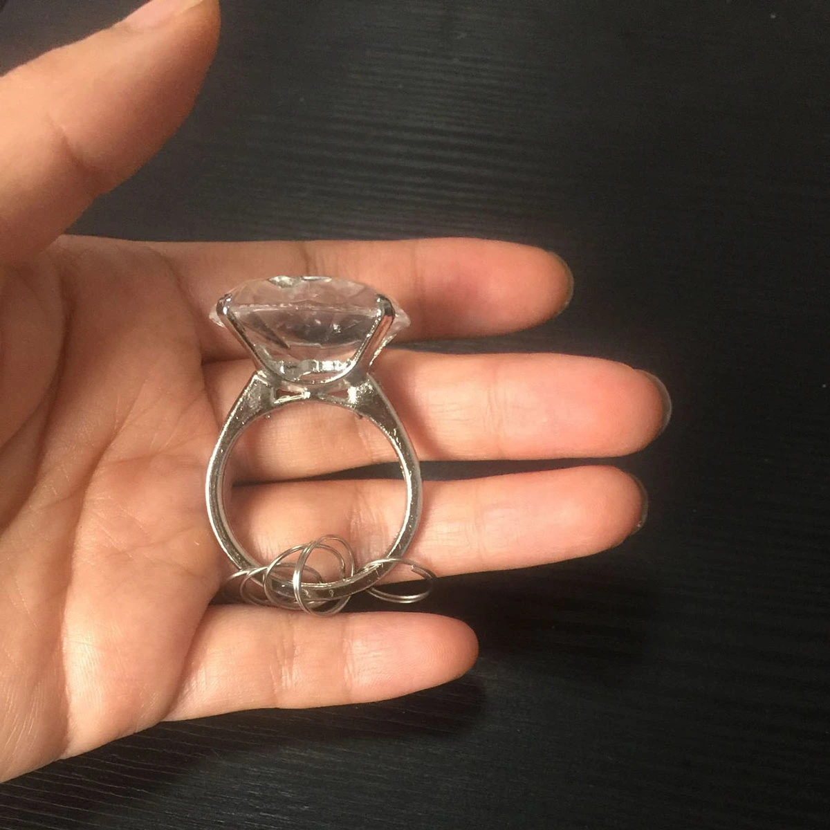 Big Diamond Engagement Ring Keychain Keyring Holders Wedding Romantic Gift