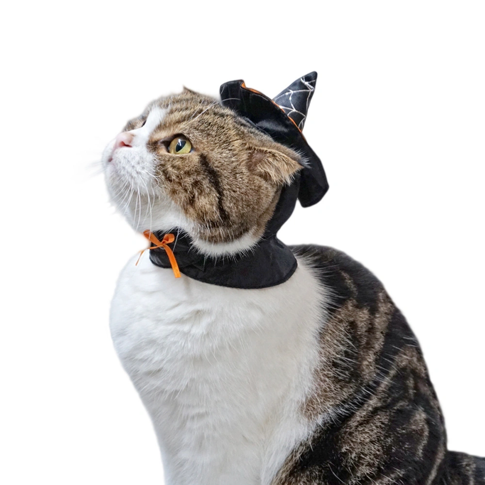 Black Witch Hat for Cat Puppy Small Dogs Wizard Hat Animal Halloween Enchanter Cosplay Products