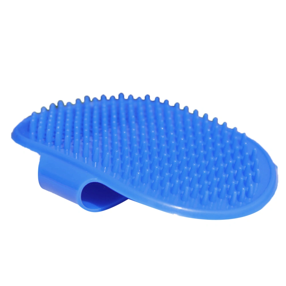 Adjustable Pet Dog Cat Puppy Rubber Bath Palm Brush Hair Grooming Brush Comb Massage Scrubber (Blue)