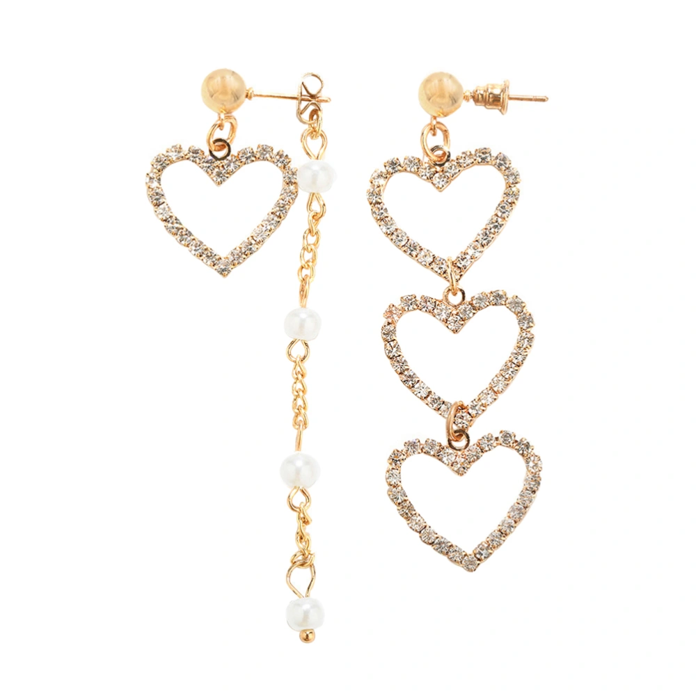 Western Fashion Jewelry Heart-shaped Earrings Elegant Women Stud earrings Party Jewelry (Golden)