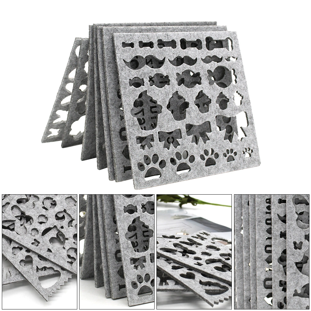 7pcs DIY Craft Stencil Applique Mold Felting Starter Kit Needle Embroidery Tool