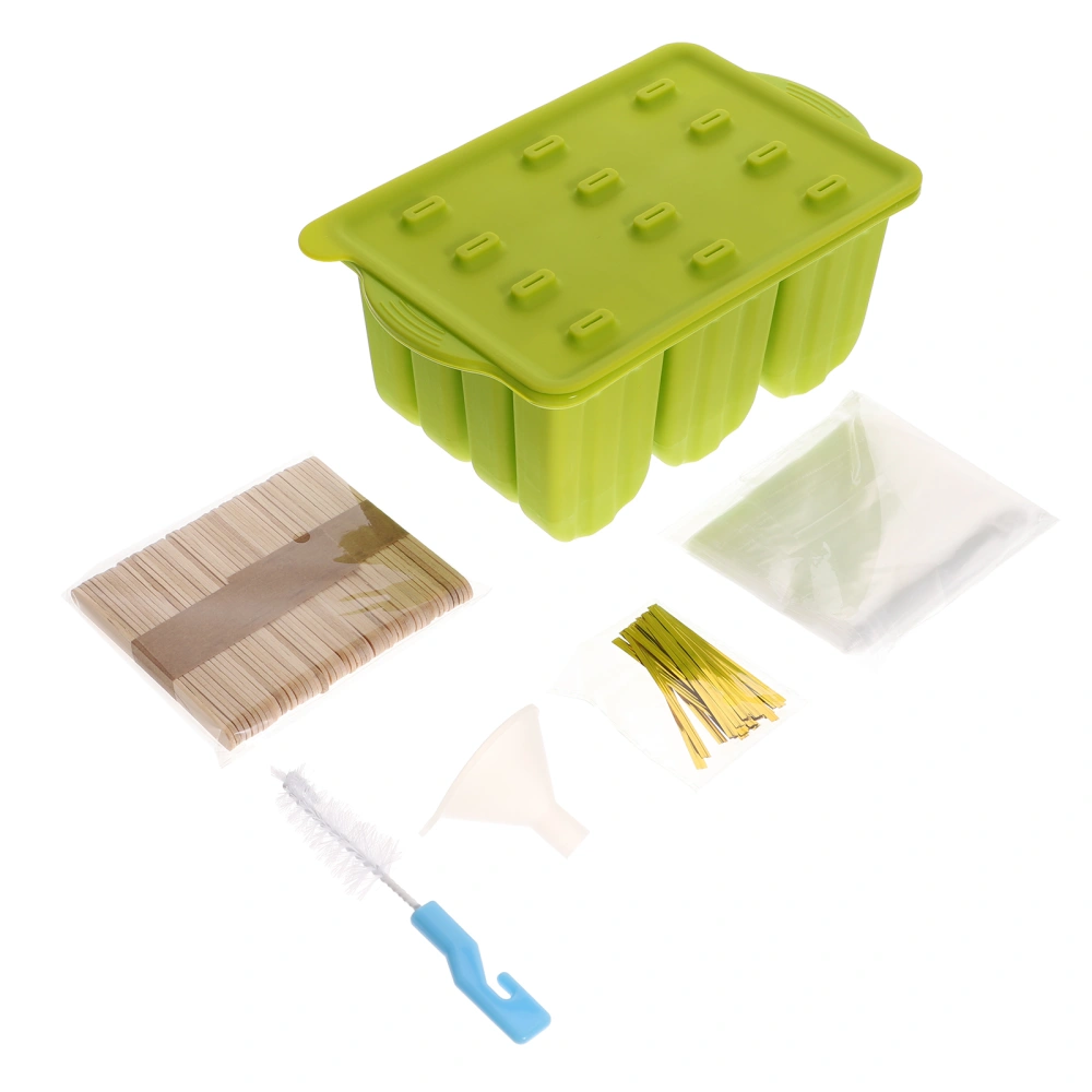 1 Set Silicone Popsicles Maker Summer 12 Grid Popsicle Mold with Popsicle Sticks and Bags