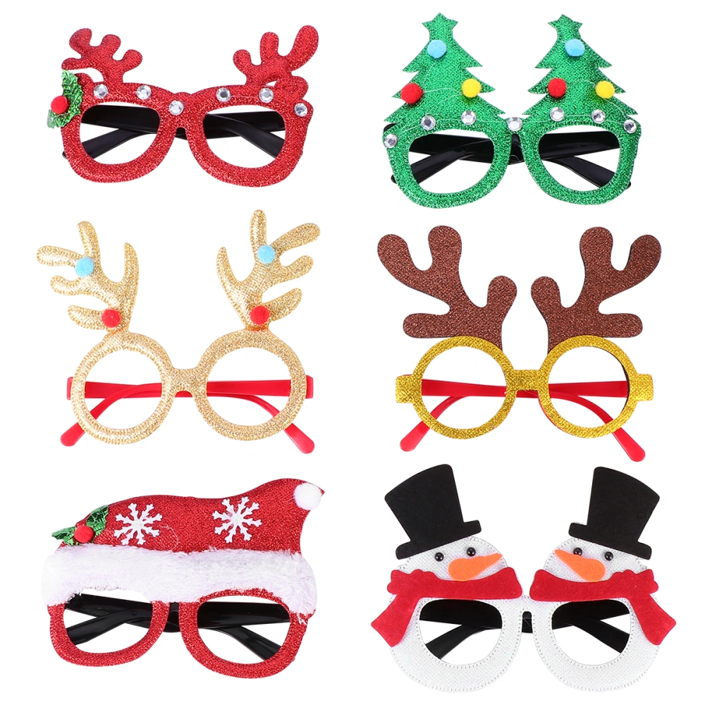 6Pcs Christmas Glasses Party Eyeglasses Party Props Performance Decoration