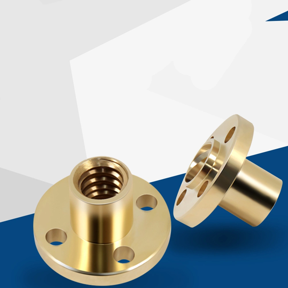 4pcs 3D Printer Parts T8 Nut Copper Trapezoidal Screw Nut for T8 Screw T8 Nuts Stepper Motor Rail Lead Screw (Golden)