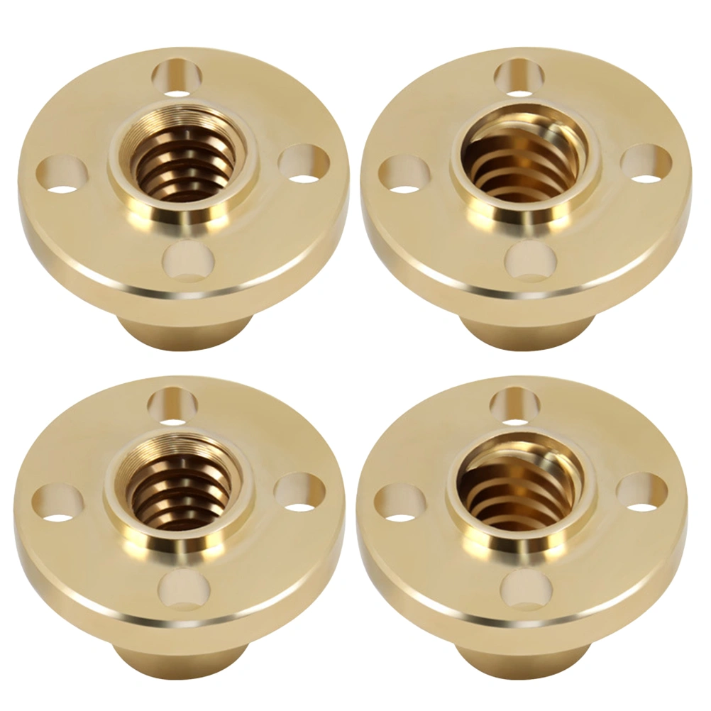 4pcs 3D Printer Parts T8 Nut Copper Trapezoidal Screw Nut for T8 Screw T8 Nuts Stepper Motor Rail Lead Screw (Golden)